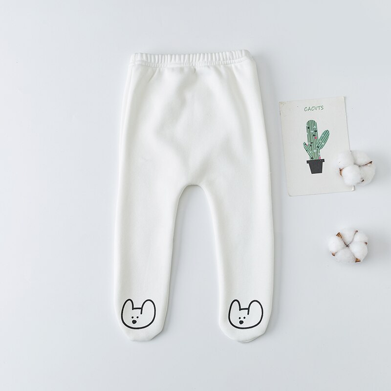 Mallas coreanas de estilo de dibujos animados para bebés, leggings: Marfíl / 24 meses