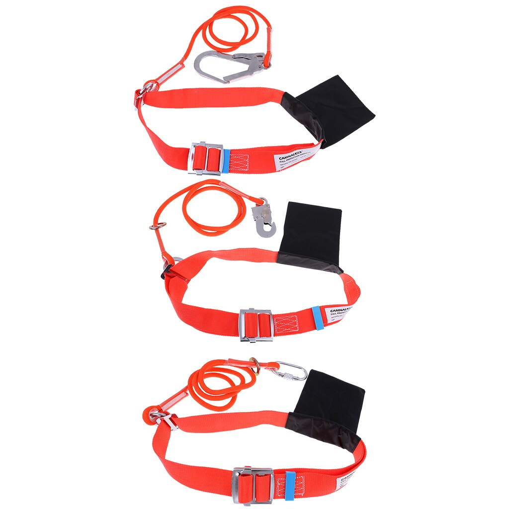 1 Pc Rock Tree Climbing Rappelling Harness Safety Rope Belt with Carabiner, Strong Pull and Good Firmness Climbing Accessories