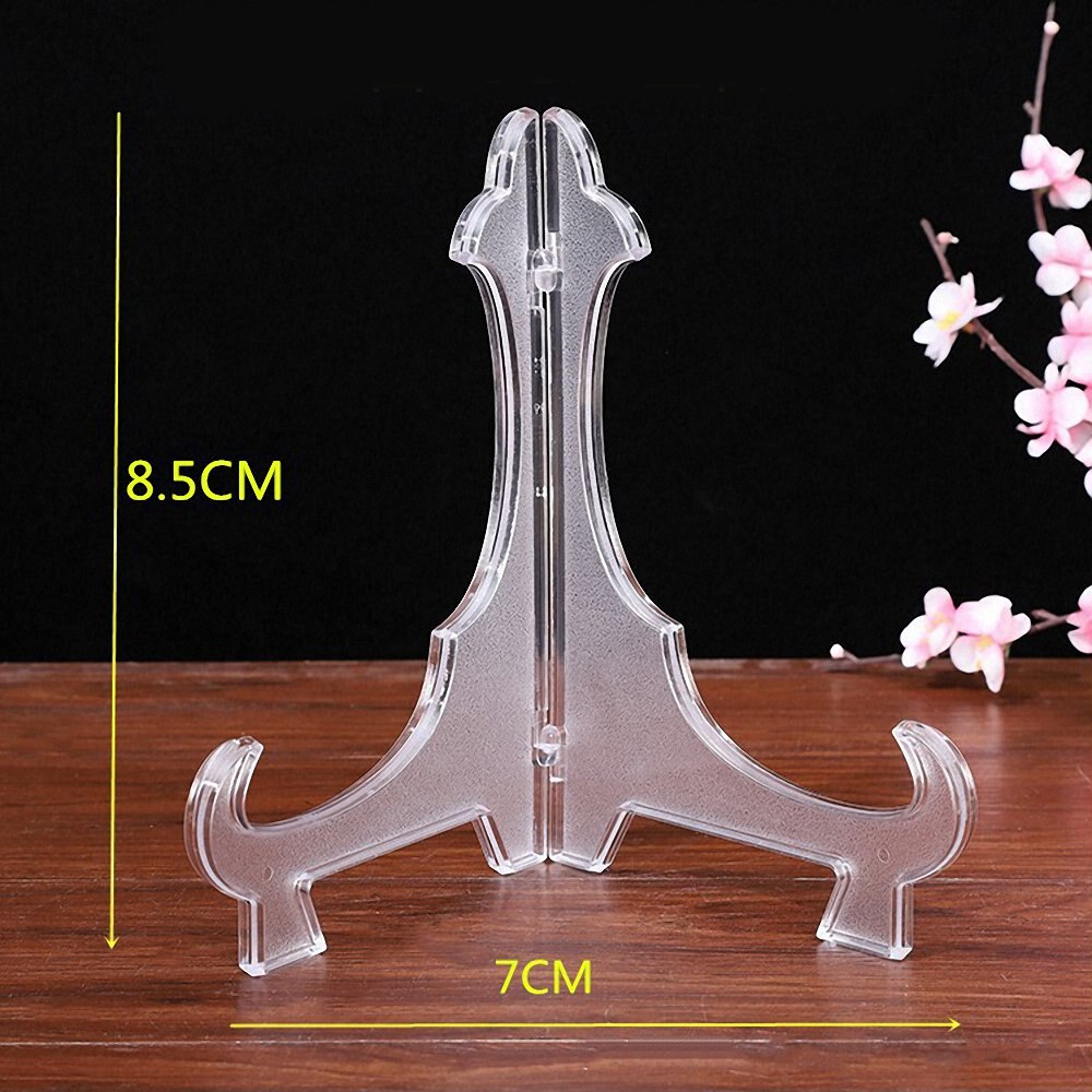 Caballete de plástico para decoración del hogar, soporte de placa para fotos de bodas, marco de exhibición, estante de exhibición, Pedestal: 3Inch