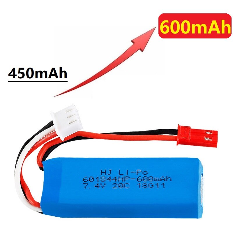 7.4V 600mAh 20C Lipo Battery for WLtoys K969 K979 K989 K999 P929 P939 RC Car Parts 2s 7.4v Battery 4pcs/lots