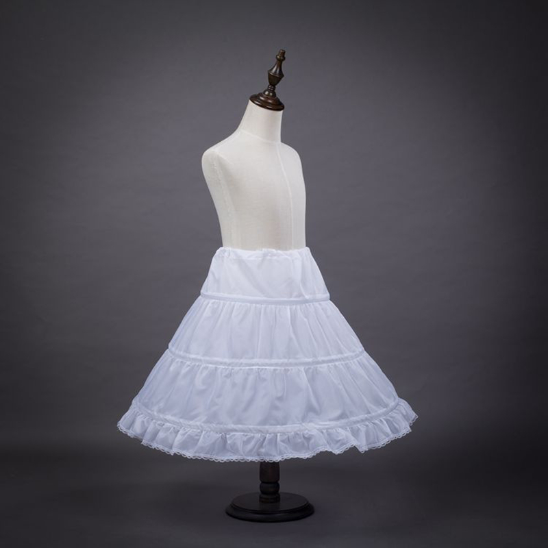 Sottoveste per bambini bianca sottoveste abito da ballo strato per bambini crinolina pizzo formale ragazza sottogonna elastico in vita con coulisse formale