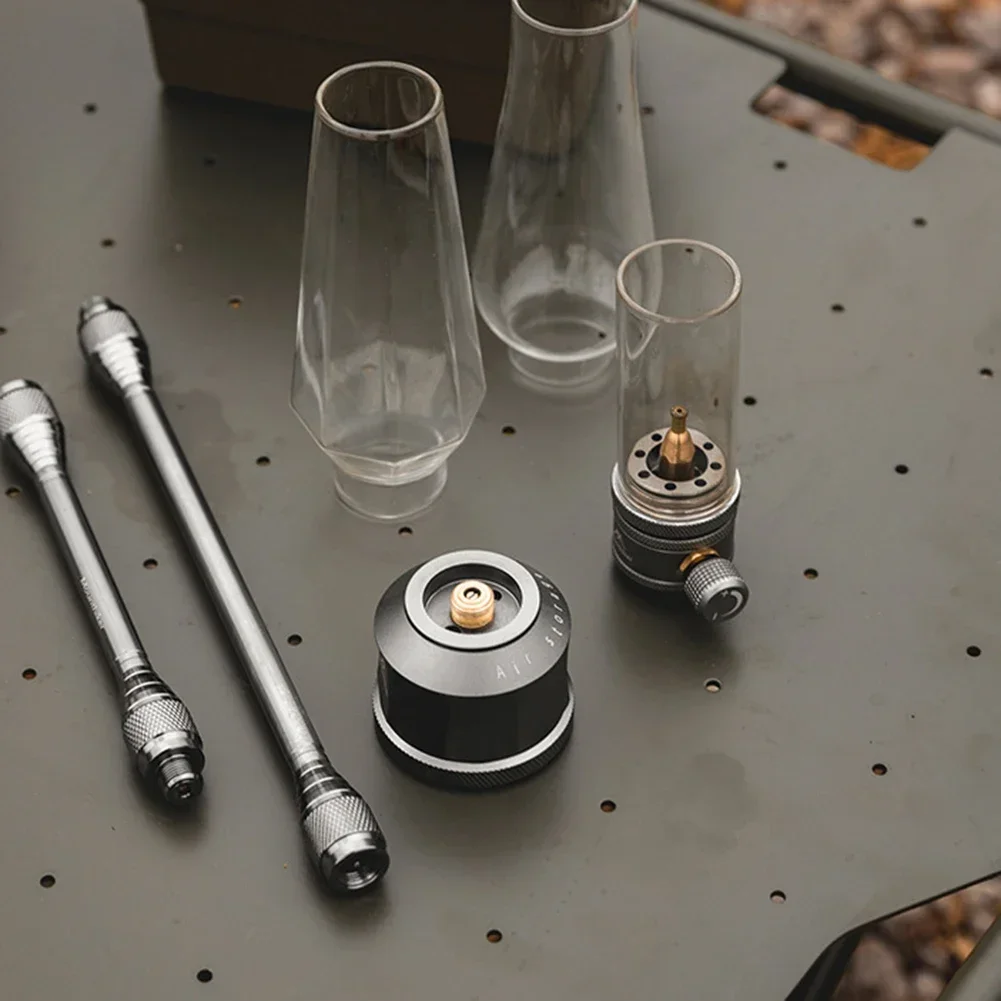Flambant neuf Camping bougie lampe à gaz veilleuse tente gaz lanterne bougie Kit avec réservoir vide rallonge tige accessoires