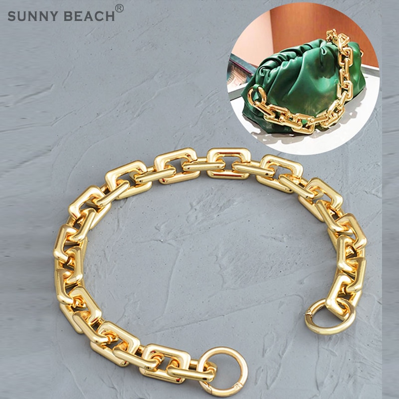 Frauen Kette Tasche Schulter Riemen Harz Material Goldene Vintage Tasche Kette Griff Schulter Tasche Schlüssel Kette Dicke