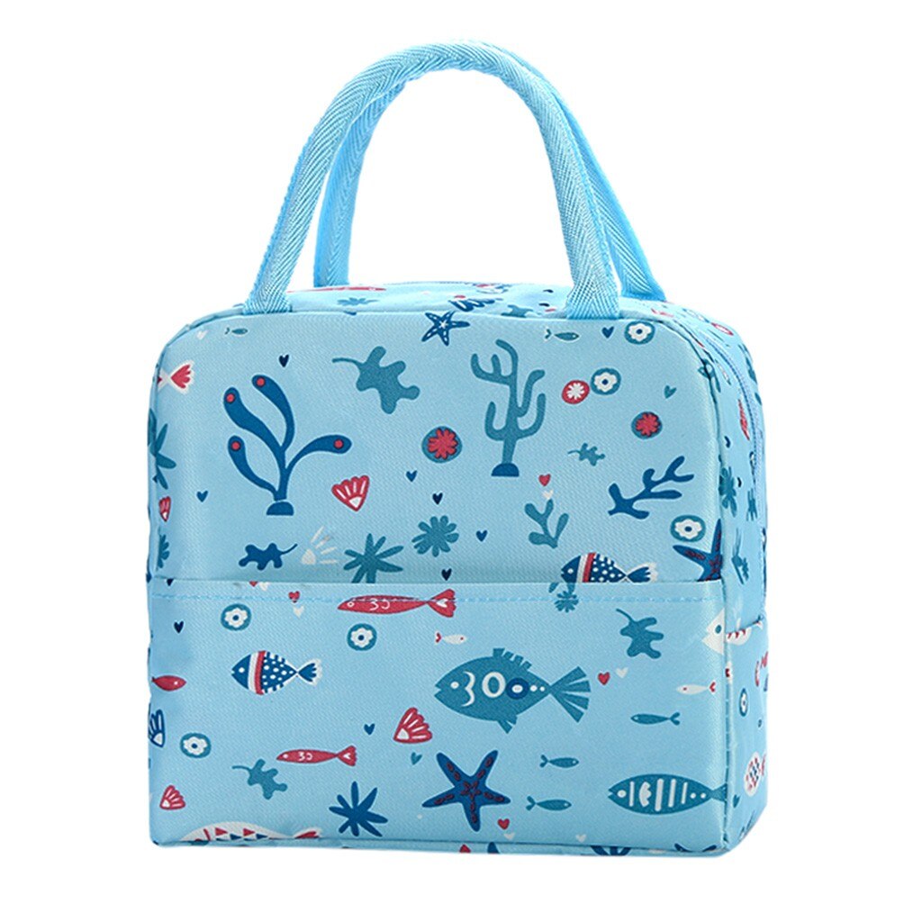 Simple Style Large Capacity Waterproof Oxford Lunch Bag Outdoor Picnic Bag high capacity Oxford humanized Lunch package: F