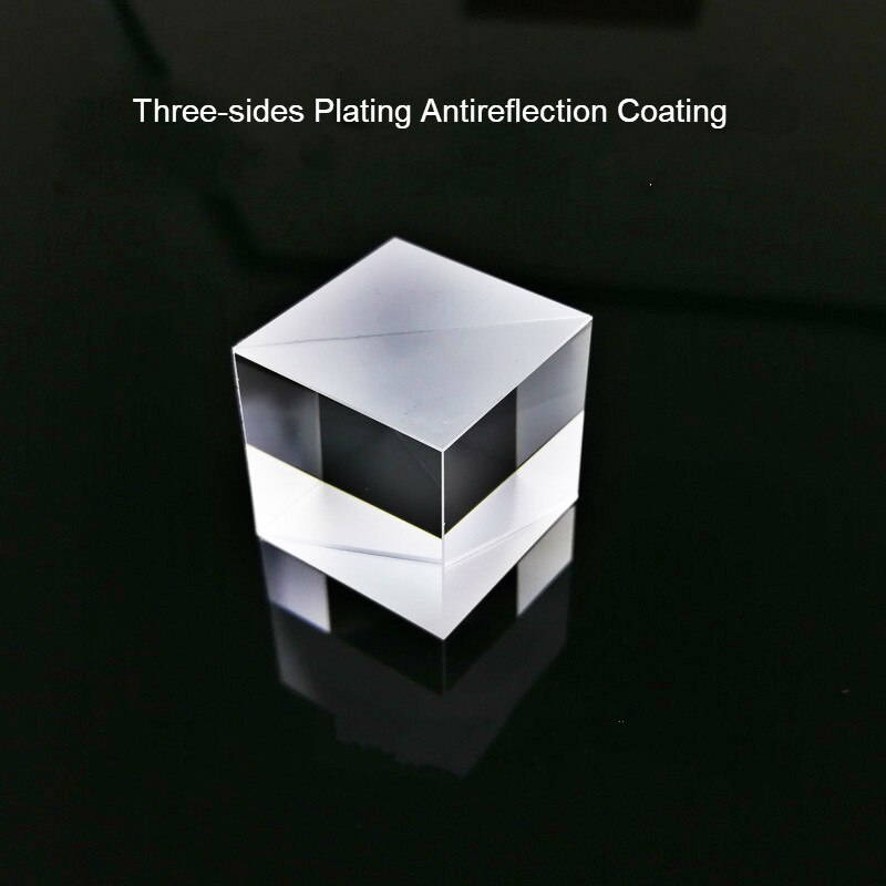 Beam Splitting Prism 8:2 Splitting Cube Prism Three-sides Plating Antireflection Coating 20*20*20 mm Optical Prism Lens