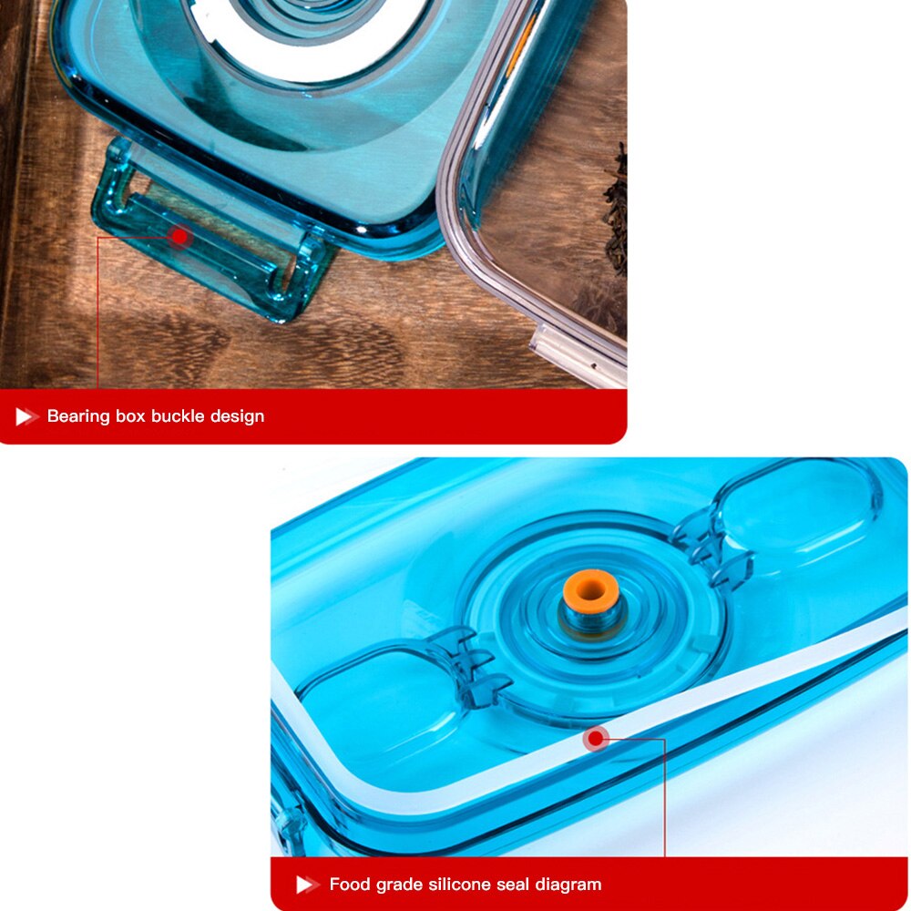 Vacuum Container Microwave Oven PP Containers Kitchen Transparent Storage Box Fresh-Keeping Organizer Box With Pump