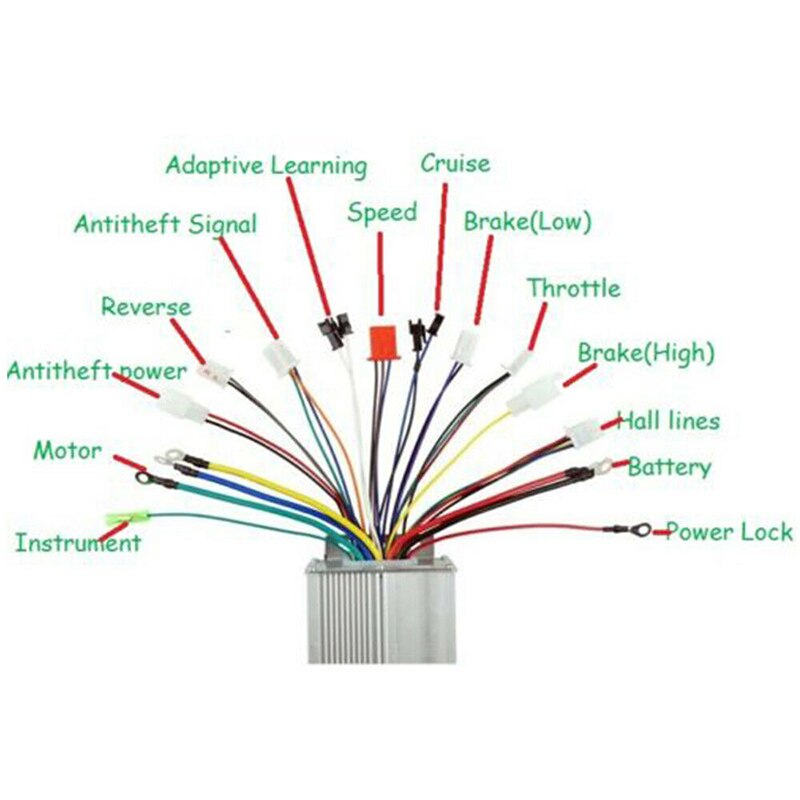 Controlador de velocidad del Motor de CC sin escobillas para bicicleta eléctrica, accesorios para e-bike, Scooter, CC de 48V, 500W, 150x80x40mm