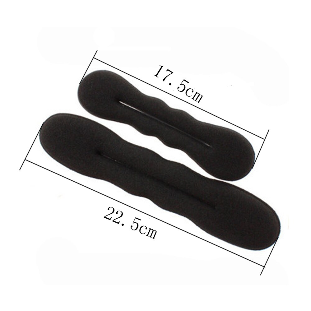 Esponja para penteado cabelo beleza mágica preta, esponja para criar penteados em cabelo com rosca e rabo de cavalo 2 tamanhos l (22.5cm)/s (17.5cm)