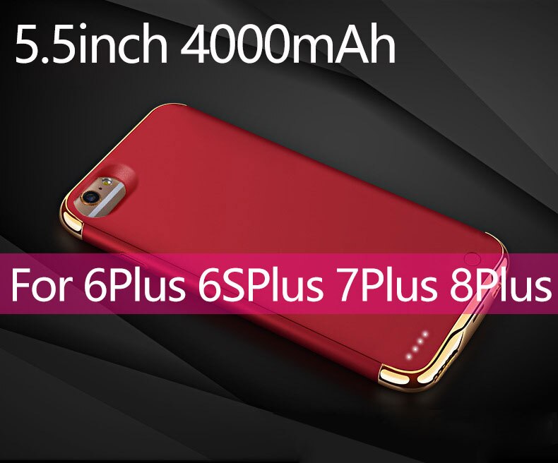 3500 Ultra Thin Phone Battery Charger Case For iPhone 6 7 8 X 4000mAh Power Bank Battery Charging Case For iphone 6 6s 7 8 plus: Red i6P 6SP 7P 8P