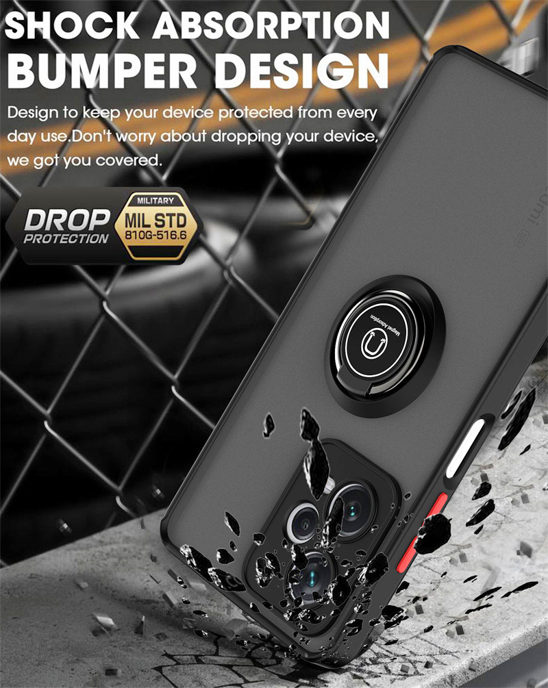 Schokbestendig Matte Armor Coque Voor Xiaomi Poco X5 Pro Poco X5 5G Case Auto Magnetische Ring Stand Cover voor Pocco Poko Little X5Pro X5
