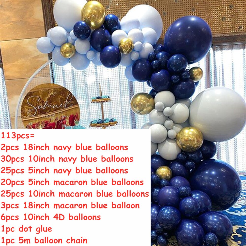 Royal Blue Garland Arch Balloon Kit Confetti Latex Balloons Baby Shower Wedding Birthday Party Anniversary Party Decor Globos: Set 3