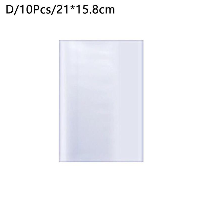 10/Pack Transparante Boek Cover Frosted Textuur Zelfklevende Onderwijs Student Kantoorbenodigdheden Boek Film Studie Levert C4C9: White