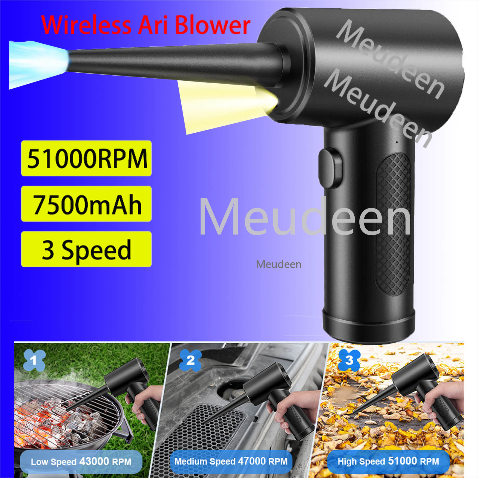 Wireless Air Blower Computer Cleaner Dust,Replaces Compressed Air Can Electric Air Blowing Gun for PC Laptop Keyboard Cleaning