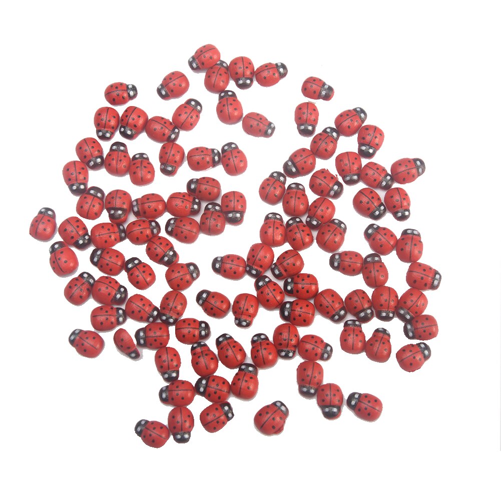 Mini Wooden Ladybug Sponge Self-adhesive Stickers Micro Landscape Decor Mini Fridge Magnets for Scrapbooking