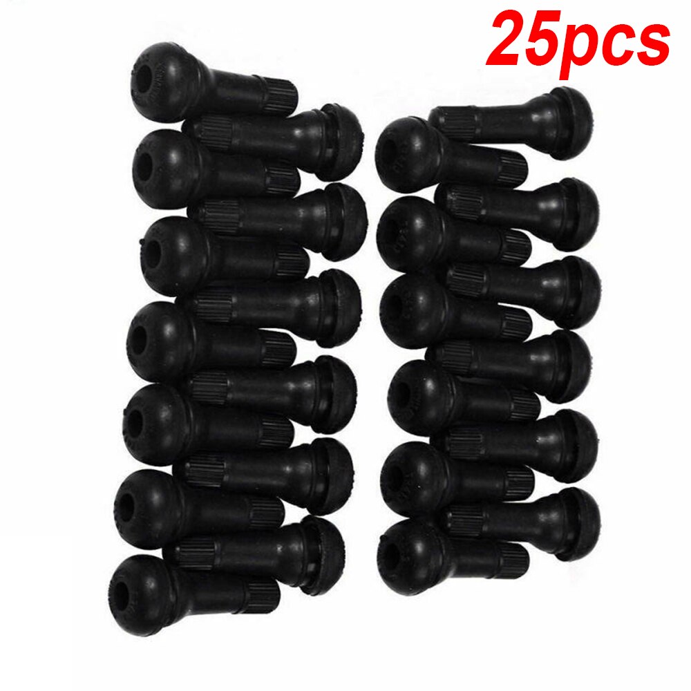 Zwart Rubber TR-413 Snap-In Auto Wiel Band Tubeless Band Band Klepstelen Dust Caps Wielen Banden Onderdelen Auto auto Accessoires: 25 pieces