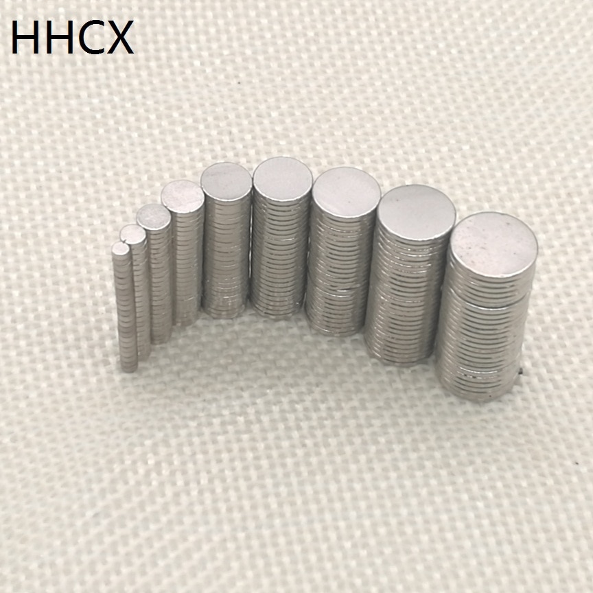 100pcs/lot N35 Disk magnet dia 2 3 4 5 6 7 8 9 10 thickness 1 strong NdFeB disc magnet for speaker