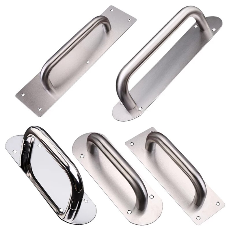 Stainless steel push-pull plate Open Handle of Push-pull Indicator for Channel Fire Door Wooden door iron door handle