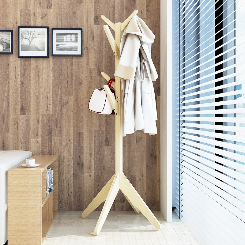 Moderne Boom-Vormige Massief Hout Hoed Rack Hanger Eenvoudige Stands Shelf Kledingstuk Rack Creatieve mobiele hangen pakket rack