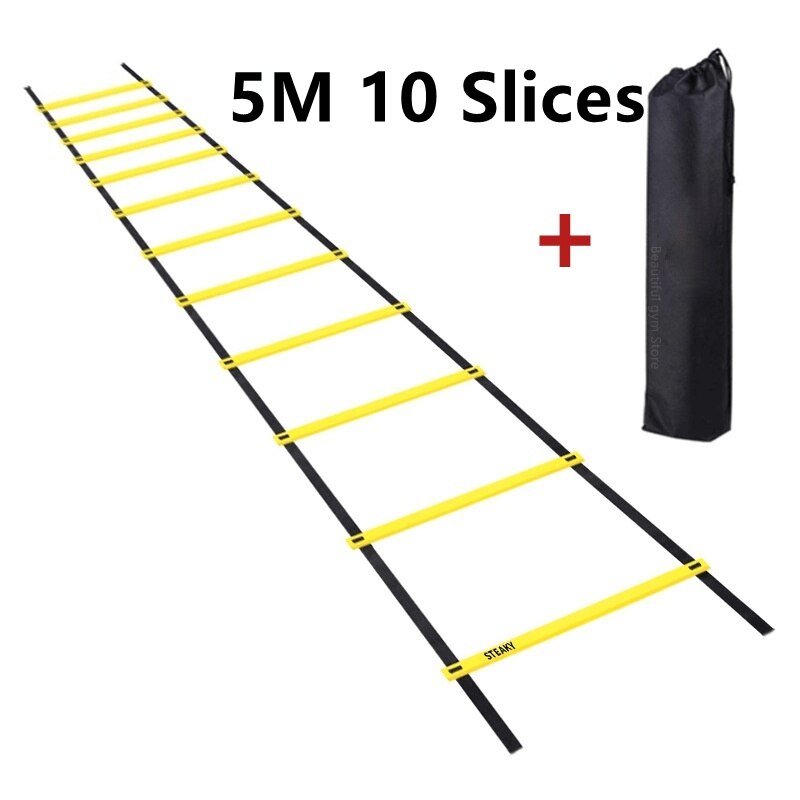 Agility Speed Ladder Stairs Nylon Straps Training Ladders Agile Staircase for Fitness Soccer Football Speed Ladder Equipment: BBX11-5M 10 Slices
