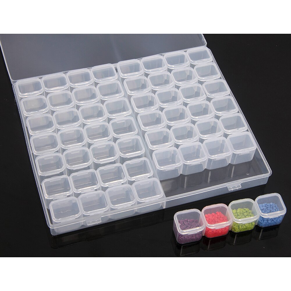 56 Grids Aparte Slots Lege Opbergdoos Clear Nail Art Rhinestones Diamant Schilderen Gereedschap Kralen Weer Storage Case Organizer