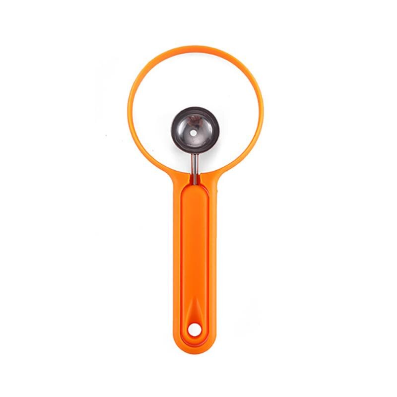Cuillère à creuser multifonctionnelle 2 en 1, extracteur de graines, coupe-ustensiles de cuisine, cuillère à creuser en plastique, outil de plateau de fruits: orange