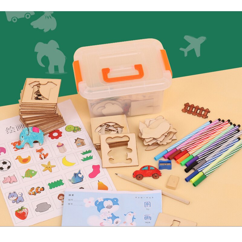 100 pièces bébé jouets dessin jouets coloriage conseil enfants créatifs Doodles début apprentissage éducation jouet garçon fille apprendre dessin outils: Default Title