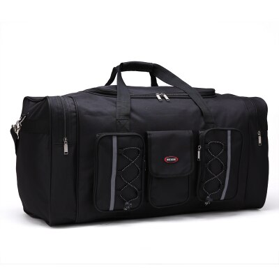 2019 sacos de viagem de bagagem de zíper portátil feminino ou masculino extra super grande capacidade tamanho 65*35*30cm tote de náilon crossbody saco: Preto