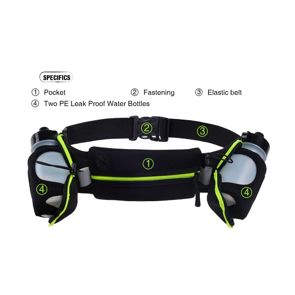 WINMAX Running Riemen Oefening Klimmen Camping Fietsen Runner Tas taille Packs met 2 Gratis Flessen Water voor Mannen & vrouwen