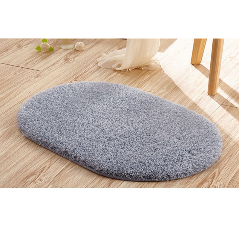 absorbant doux chambre salle de bain sol antidérapant porte tapis de bain tapis de douche 30*50cm: Silver gray