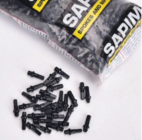 Sapim Double Square Bicycle Spoke Nipple For Mtb Road Rim Carbon Alloy 14G 16MM Aluminum Alloy Black