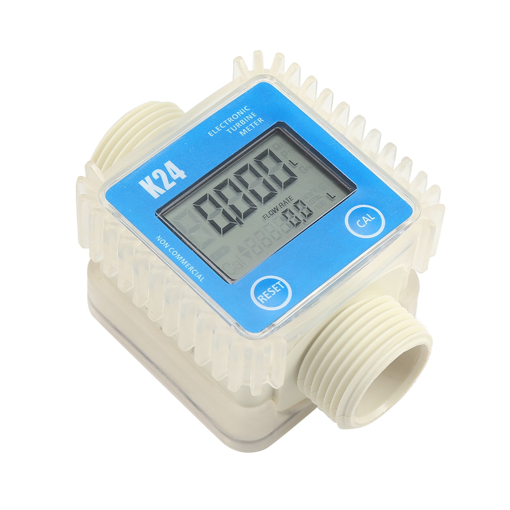 K24 Digital LCD Turbine Flow Meter Water Sea Diesel Fuel Tester Tool for Measuring Gasoline Diesel Kerosene Chemical Liquid