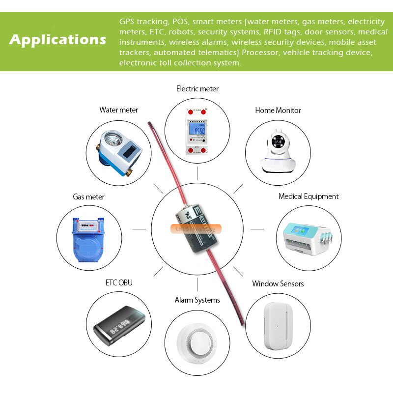 1Pcs/LOT EEMB ER14250 1/2AA 3.6V 1200mAh Lithium Battery With welding