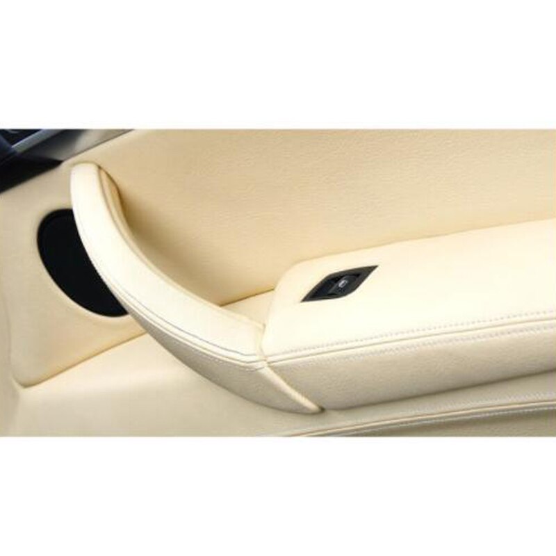 Brązowy szary beżowy czarny podłokietnik samochód lewy prawy wnętrze klamka robić drzwi wewnętrzne płyta ciągnąć wykończenia pokrowiec na BMW E70 E71 X5 X6