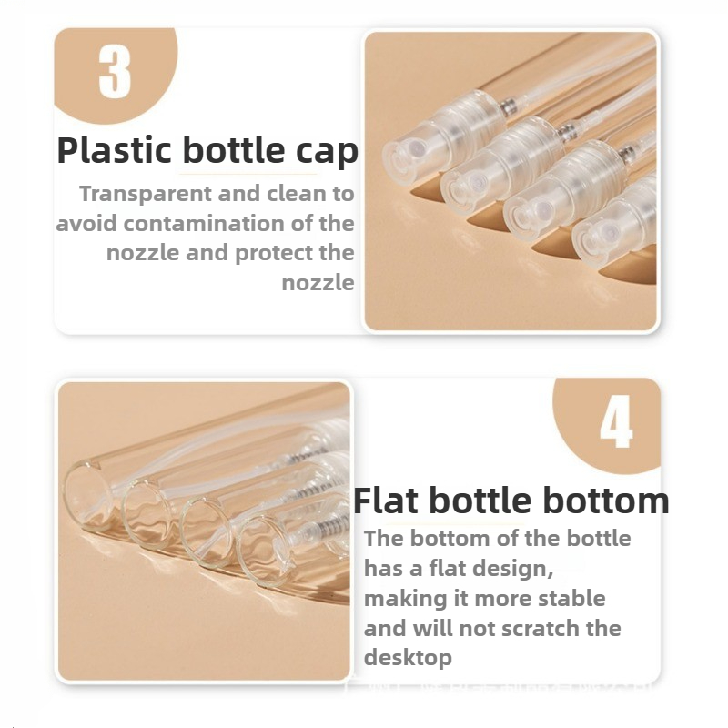 1/2/4szt. 2ml 3ml 5ml 10ml mini przenośne butelki Puste pojemniki Butelki na perfumy rozpylać robić wielokrotnego napełniania Próbki kosmetyczne Szkło