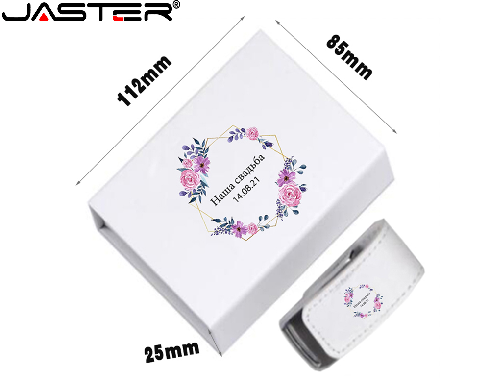 JASTER 10 Uds volumen de ventas cuero 2,0 USB Flash Drive 4GB 8GB U Disk 16GB Memory Stick 32GB logotipo personalizado gratis de boda