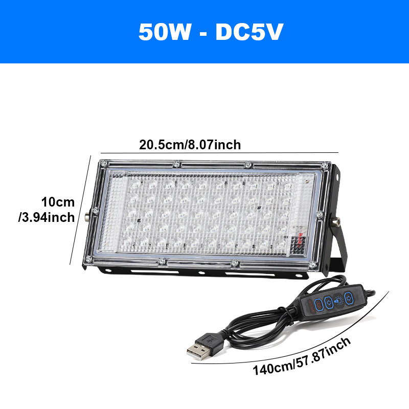 365nm LED UV Lamp Ultraviolet Licht Flood 50/100/150 W USB Plug DC5V Outdoor Schijnwerper LED Spots Waterdichte Feestverlichting: 1w