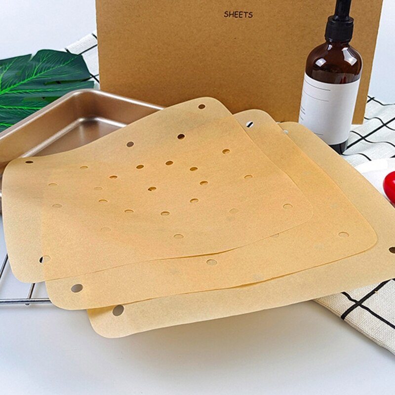 Ensemble de papier parchemin perforé robuste, 200, pour friteuse à Air, matériau Durable, sain et fiable, de cuisine