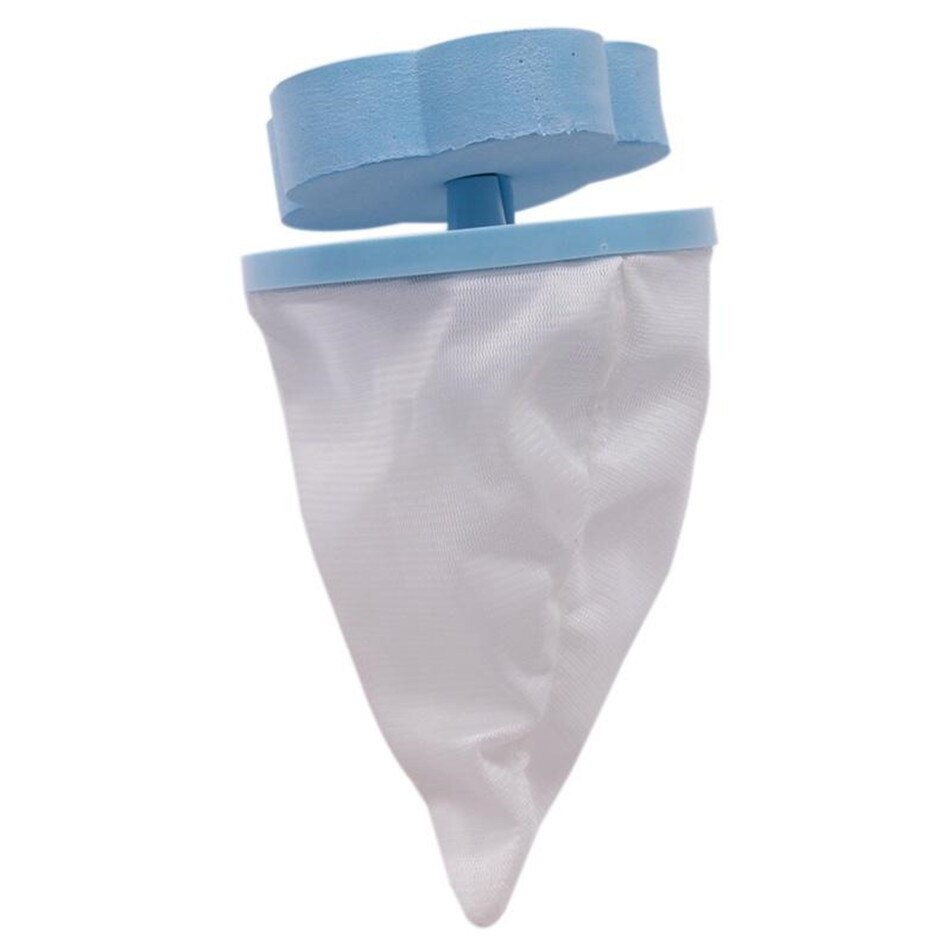 VOGVIGO Plum-shaped Washing Machine Hair Remover Cleaning Net Bag Washing Machine Floating Filter Except Sticky Hair Net Bag: Blue