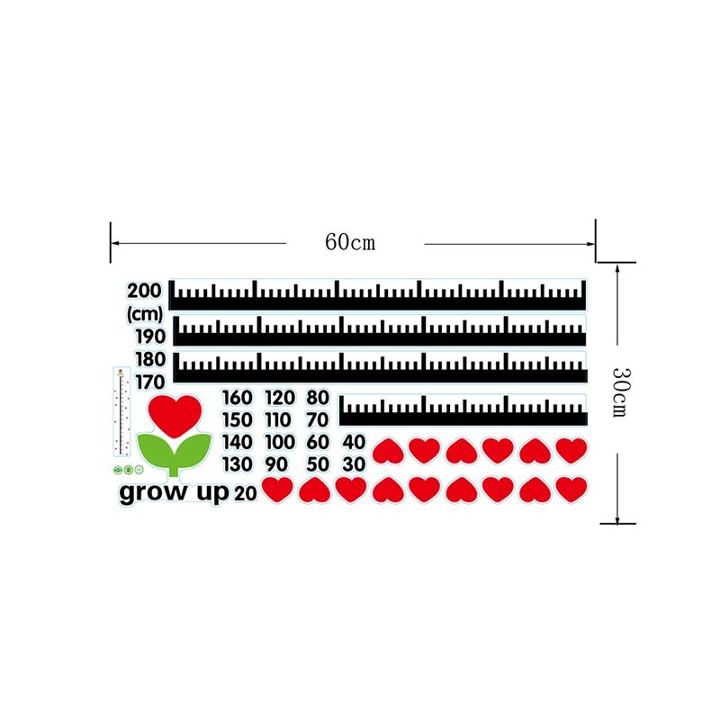 Height Measure Wall Sticker Cartoon Home Decoration Growth Chart Decals for Kids Room Nursery PRE Decorative Growth Charts