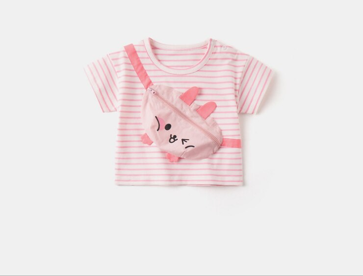 Hoge Quanlity Zomer Kids Meisjes Jongens T-shirt Korte Mouwen Baby Meisjes Jongens T-shirts Katoen Kinderen O-hals Tee Tops Kleding: Pink / 80