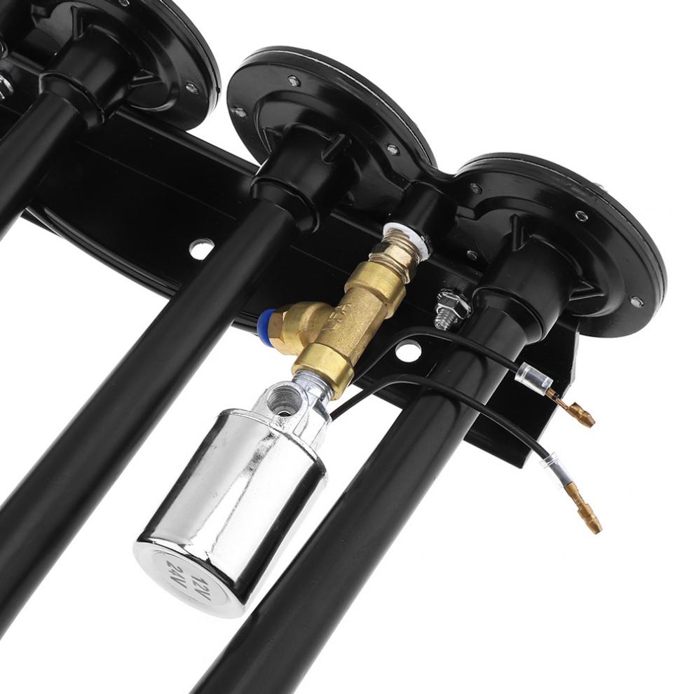Klaxon Air 12V 150 DB Double Trompette Super Puissant - Kit Camion Voiture Moto Bateau Universel Chromé