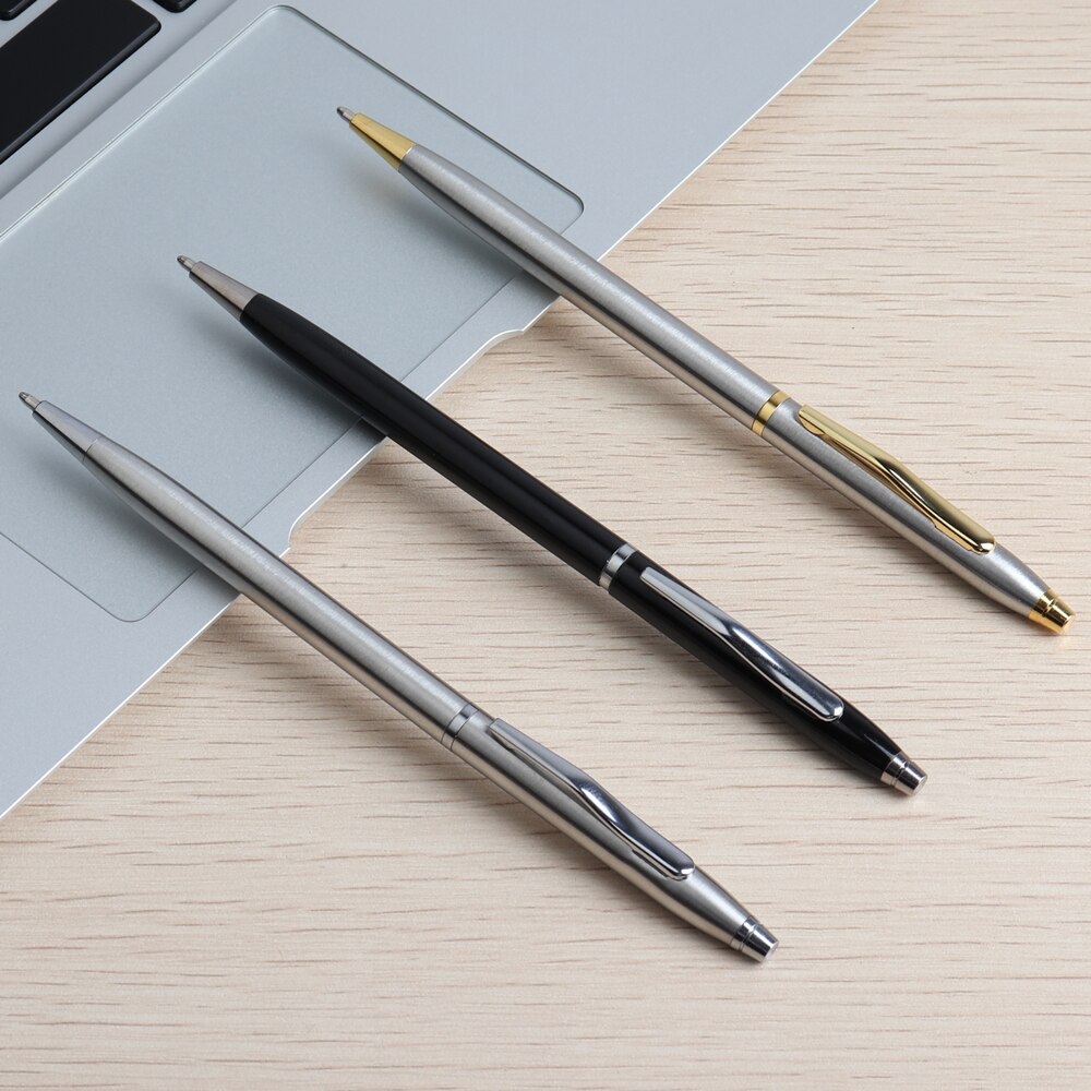 2/11/20/Stck Kugelschreiber Stahl Rotierenden Metall kugelschreiber Kommerziellen Kugelschreiber Für Schule Büro schreibwaren Tinte Schwarz Blau