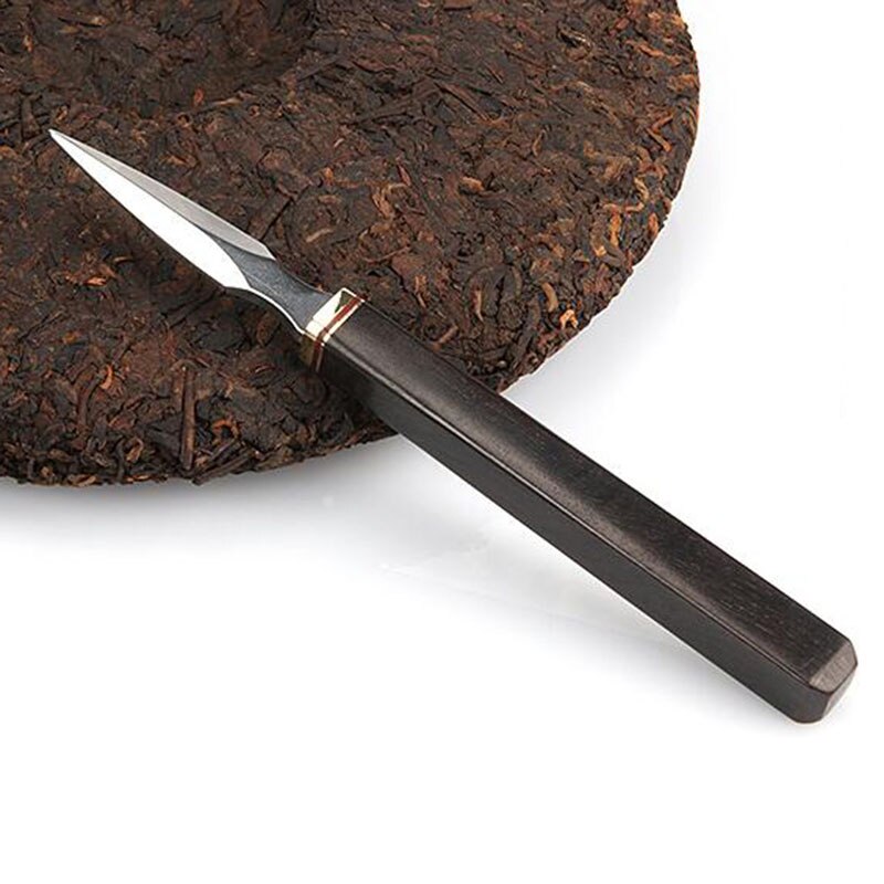 1Pcs Puerh Metalen Thee Mes Naald Puer Mes Kegel Roestvrij Staal Thee Puer Mes Thee: black