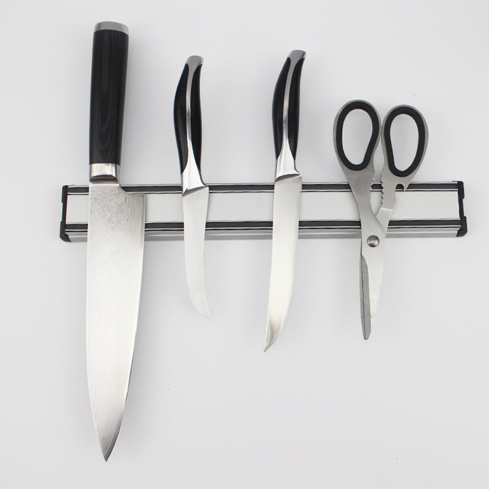 Kniv magnet holder vægbeslag sort abs plast til rustfrit stål metal kniv magnetisk kniv holder køkkenredskaber organizer