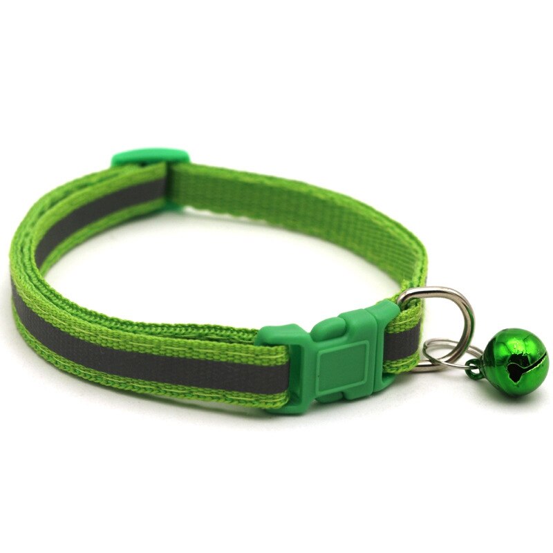 Verstelbare hondenhalsband, mooie puppyhalsbanden met bel, hondenhalsband, decoratie voor de nek van een huisdier, schattige kattenharnassen, hondenbenodigdheden, huisdierproducten: Lichtgroen