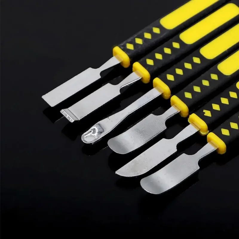 6 -delige set metalen koevoeten, wrik-, openings- en reparatieset voor mobiele telefoons en notebooks, dubbele metalen handgereedschapsets voor thuisgebruik