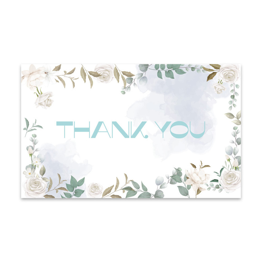 30Pcs/pack Flower thank you for supporting my small business card thank you card Baking cake package decor Wedding Party: A4