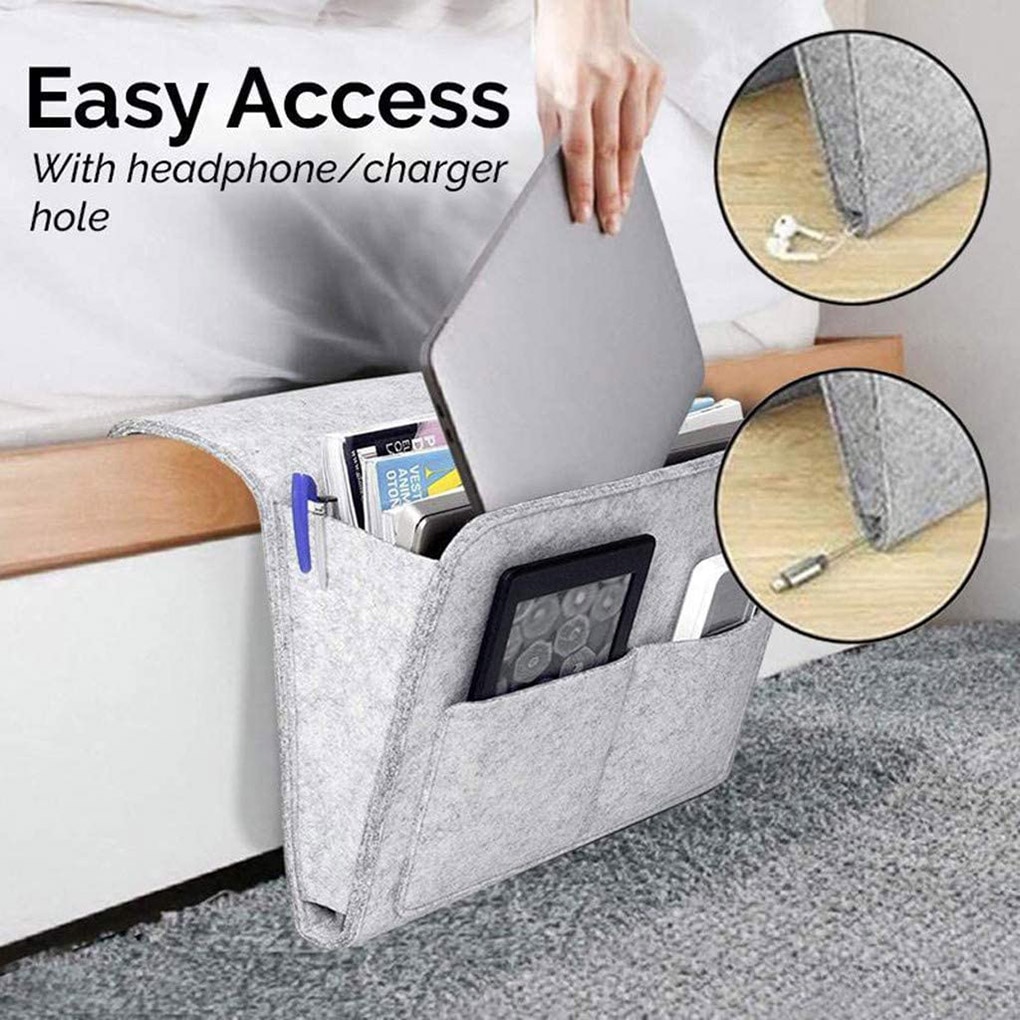 Bedside Holder Phone Tablet Books Storage Pouch Be... Grandado