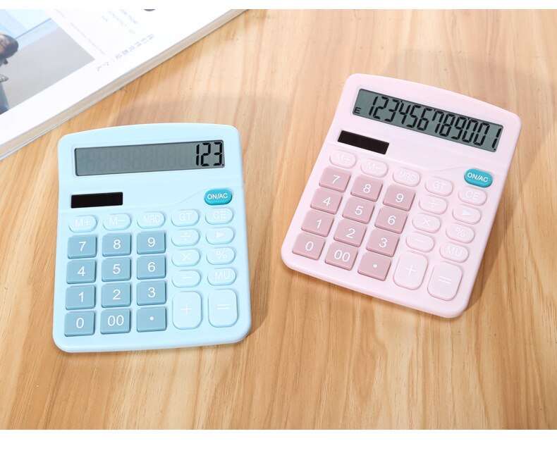 Solar Calculator Electronic Calculator 12 Digits Large Screen Desktop Home Office School Financial Accounting Tools for Student