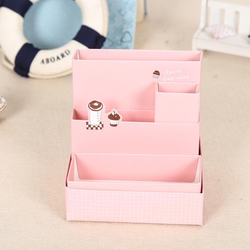 DIY Paper Board Storage Boxes Bins Office Organizer Tools Stationery Case School Makeup Desk Cosmetic Z9E5